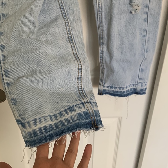 Light wash ripped shein dad jeans, size 2/S - Picture 2 of 5